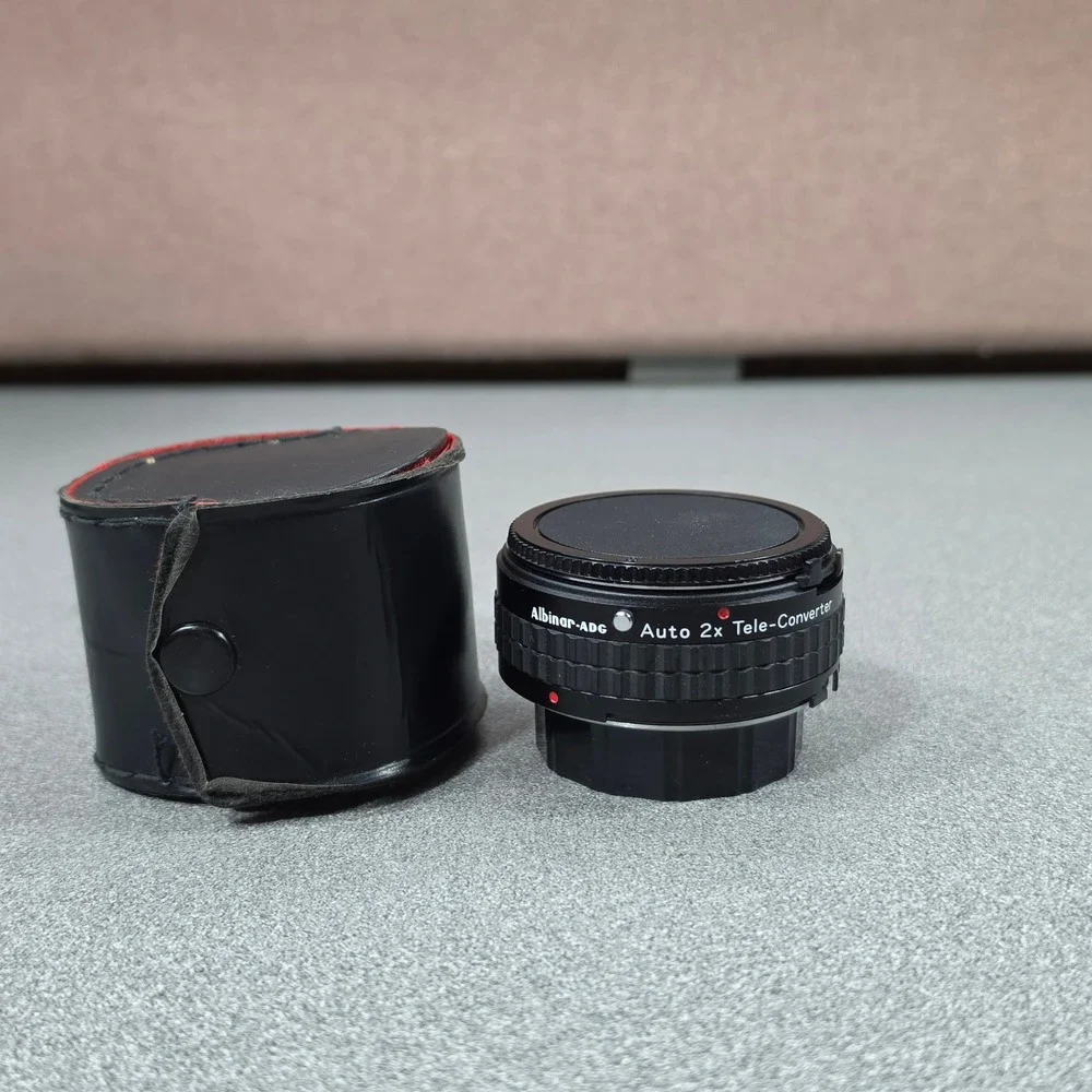 Albinar-ADG Auto 2x Tele-Converter Camera Lens Accessory Black Excellent Case